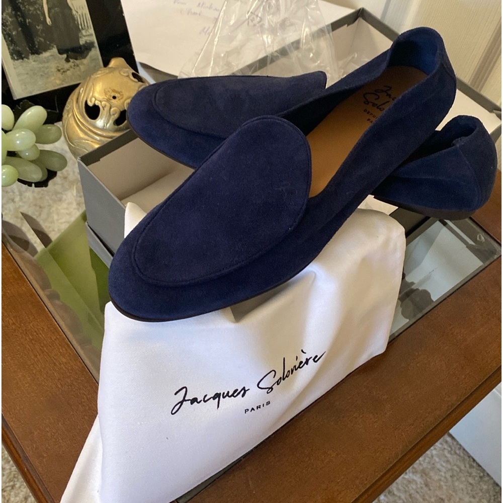 ❤️❤️Jacques Soloviere BLUE SUEDE shoes of Paris. Suede used is Napa Lamb.
